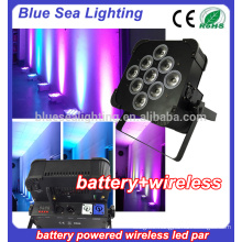 9x18w led battery wireless rgbwa uv 6in1 round flat par light